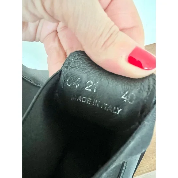 Diemme Alberone Leather Lug Sole Chunky Ankle Chelsea Boots Black Women 40 /9.5 - Picture 10 of 11